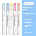 Aesthetic Cute Pastel Double Tips Highlighters Set, 8 pcs, Quick Dry, No Bleed Bible for Bible Study Notes School Office Qme Highlighter