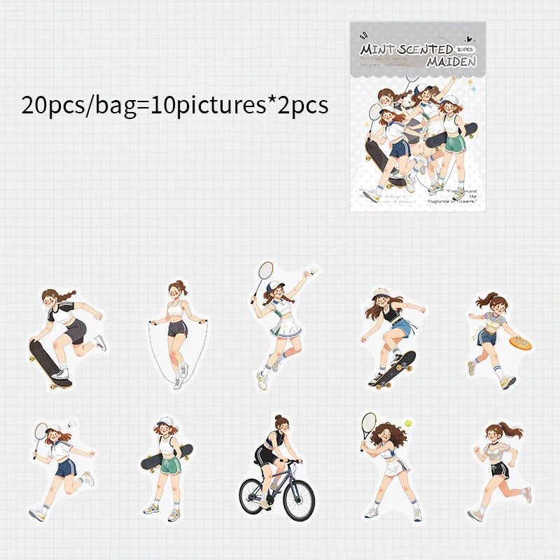 Fresh Summer Girly Sticker Pack, No-cut Decor for Phone Cases, Journals & Water Bottles, Aesthetic Stationery for Students Qme D