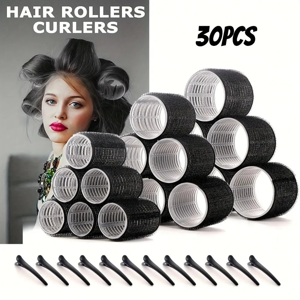 Heatless Hair Styling Self-grip Rollers Clips DIY Easy Use Qme