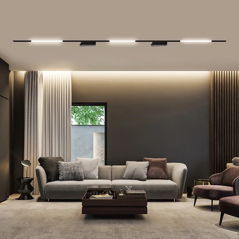 New Magnetic Track Light Dimmable Remote Control 48VLed Ceiling Lamp Track Rail Lighting No Main Light Design Spotlight Qme