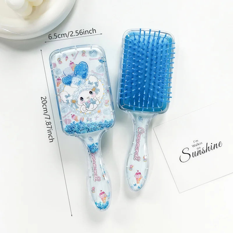 Hello Kitty Kuromi Glitter Cushion Comb Shake-Shake Air-Cushion Comb Cute Hair-Smoothing Comb Qme