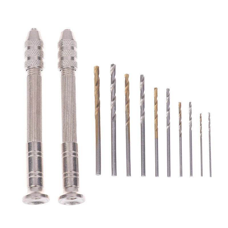 50Pcs Precision Pin Vise Hobby Drill With Model Twist Hand Drill Bits Set High Speed Hole Opening DIY Drilling Tool Qme