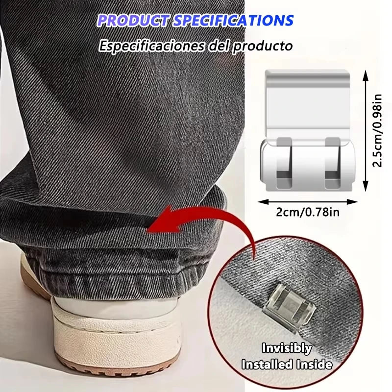 4 Invisible Leg Shortening Clip Non-slip Pants Edge Quick Fix Hem Qme