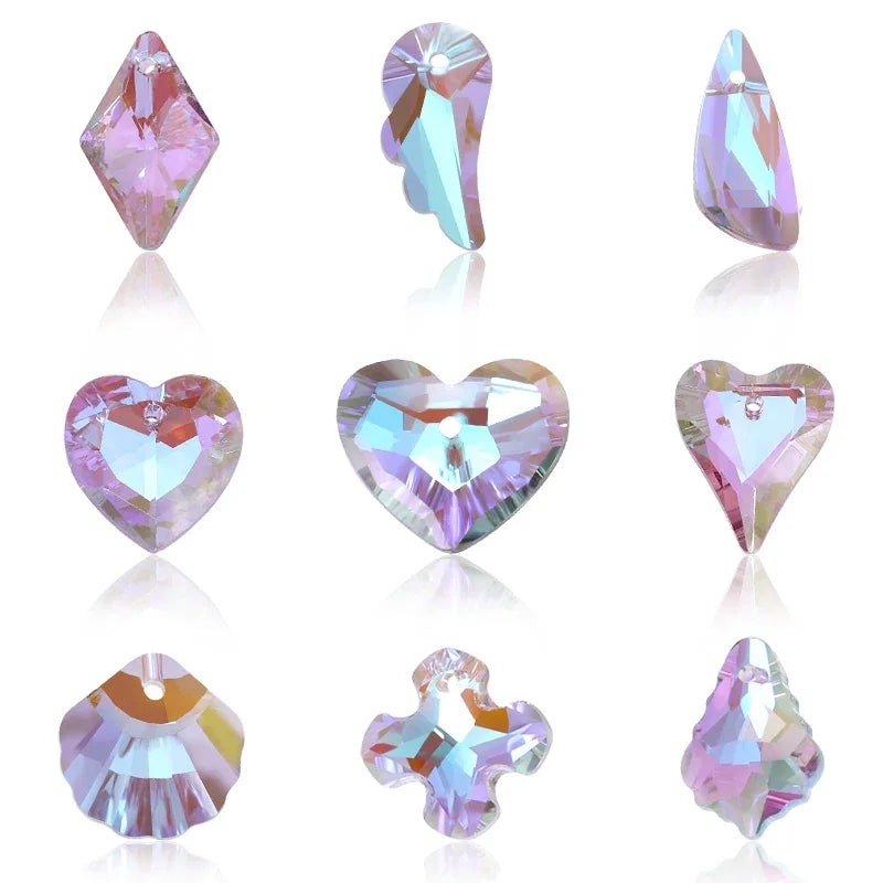 Charming Crystal Pendant Multi Shaped Rhinestone Pendant Crystal Jewelry Accessories Crafts Stone for Earrings Bracelet Making Qme