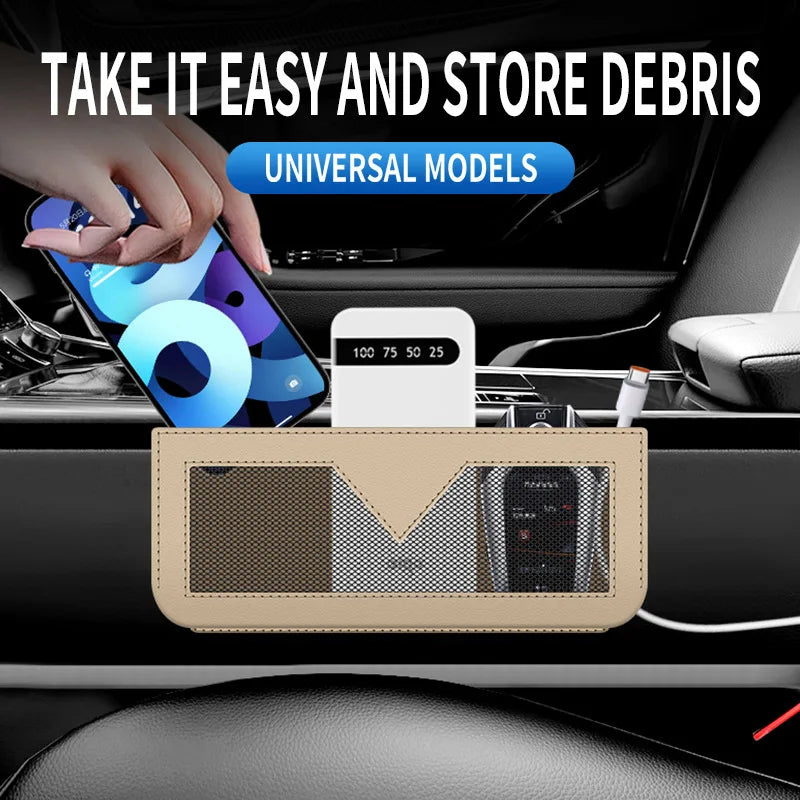 Car Storage Bag Mobile Phone Paste-type Multi-functional Mesh Pocket Qme