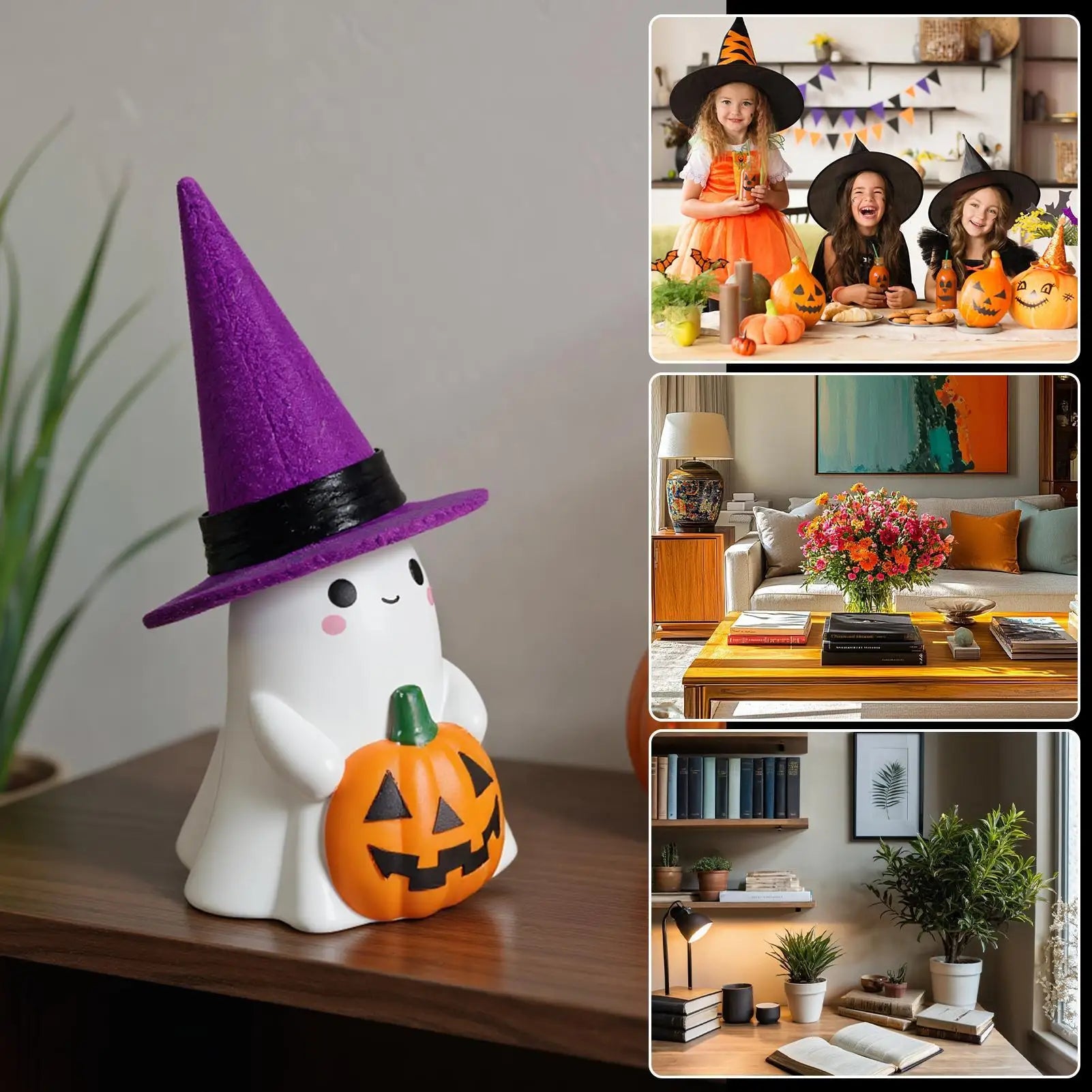 Light Up Ghost Halloween Decor Resin Decorations Indoor Led Spooky Qme