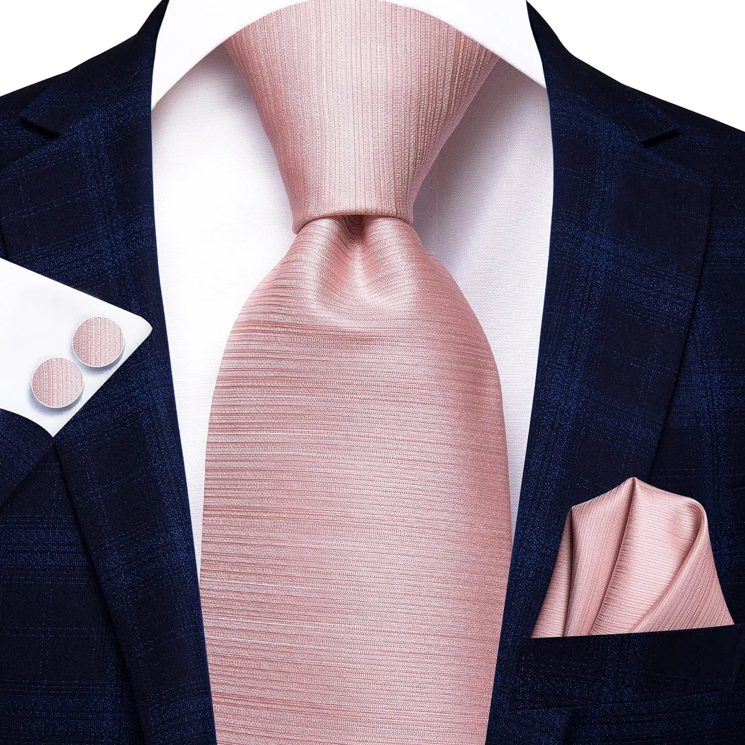 Hi-tie Mens Tie Pink Floral Stripes Solid Paisley Necktie Pocket Qme LDSN3247