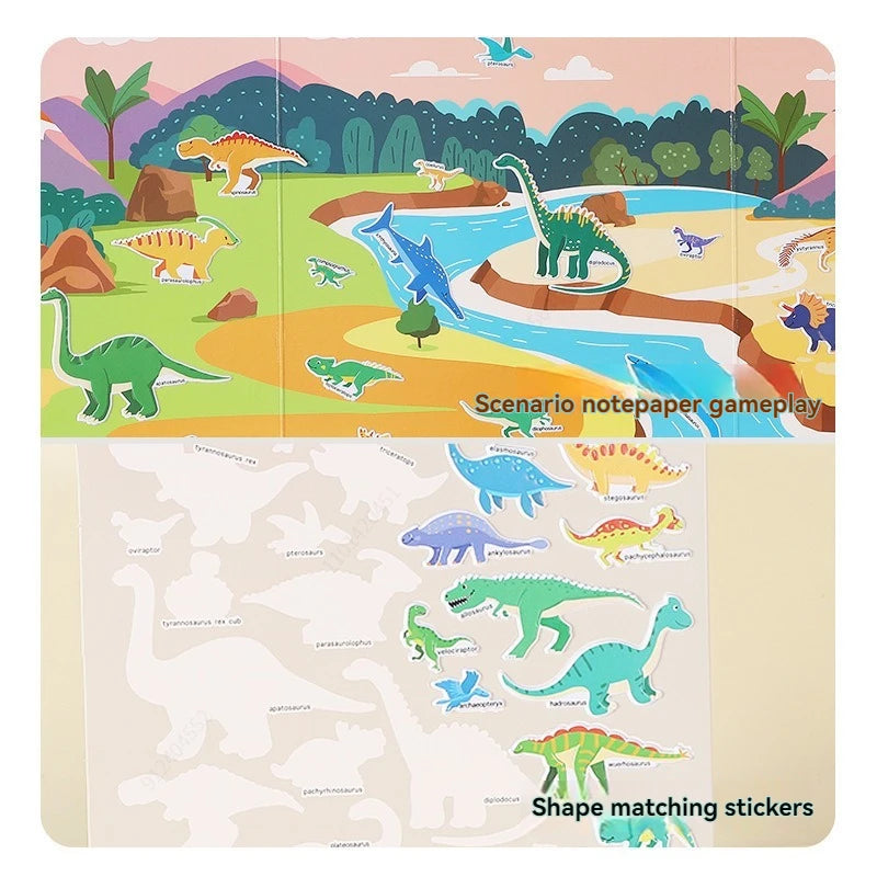 Reusable Sticker Book for Kids Vehicles Stickers Educational Learning Travel Stickers Activity Books for Toddler Girls Boy Qme