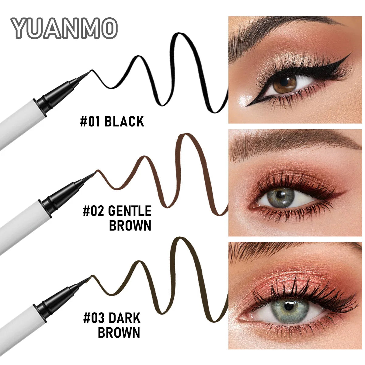 Ultra-fine Brown Liquid Eyeliner Waterproof Sweatproof Quick-dry Qme