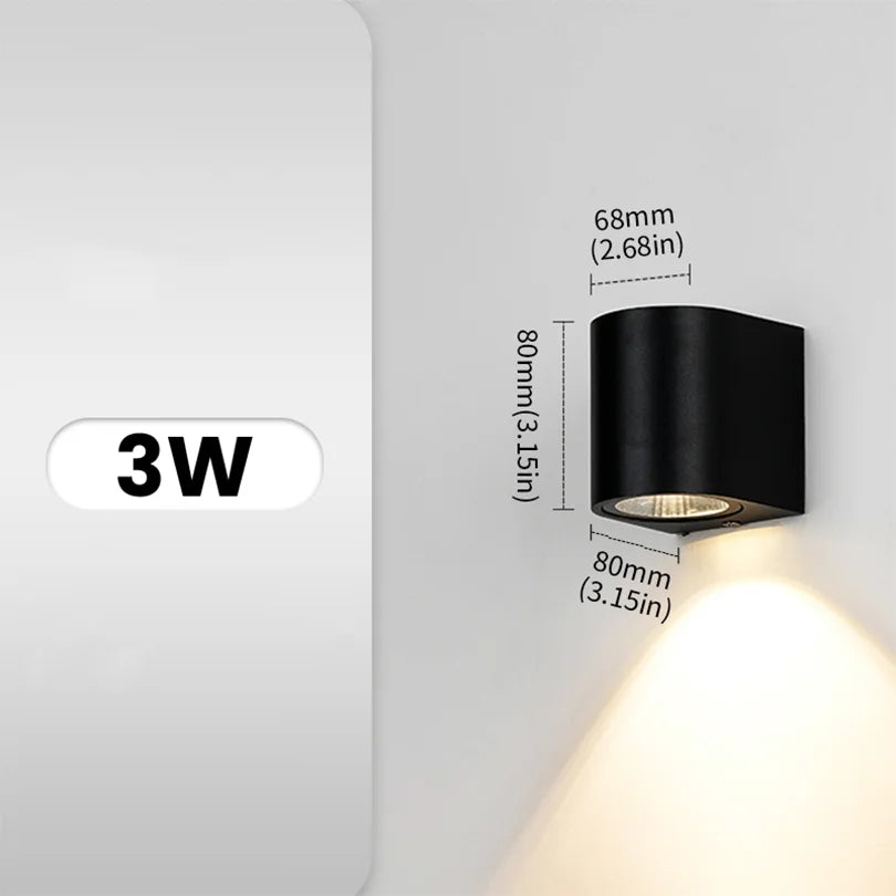 Aluminium Wall Lamp Waterproof Outdoor LED Wall Light IP65 Garden Lighting Lamp for Sconce Balcony Decoration AC110V 220V Qme Warm white B
