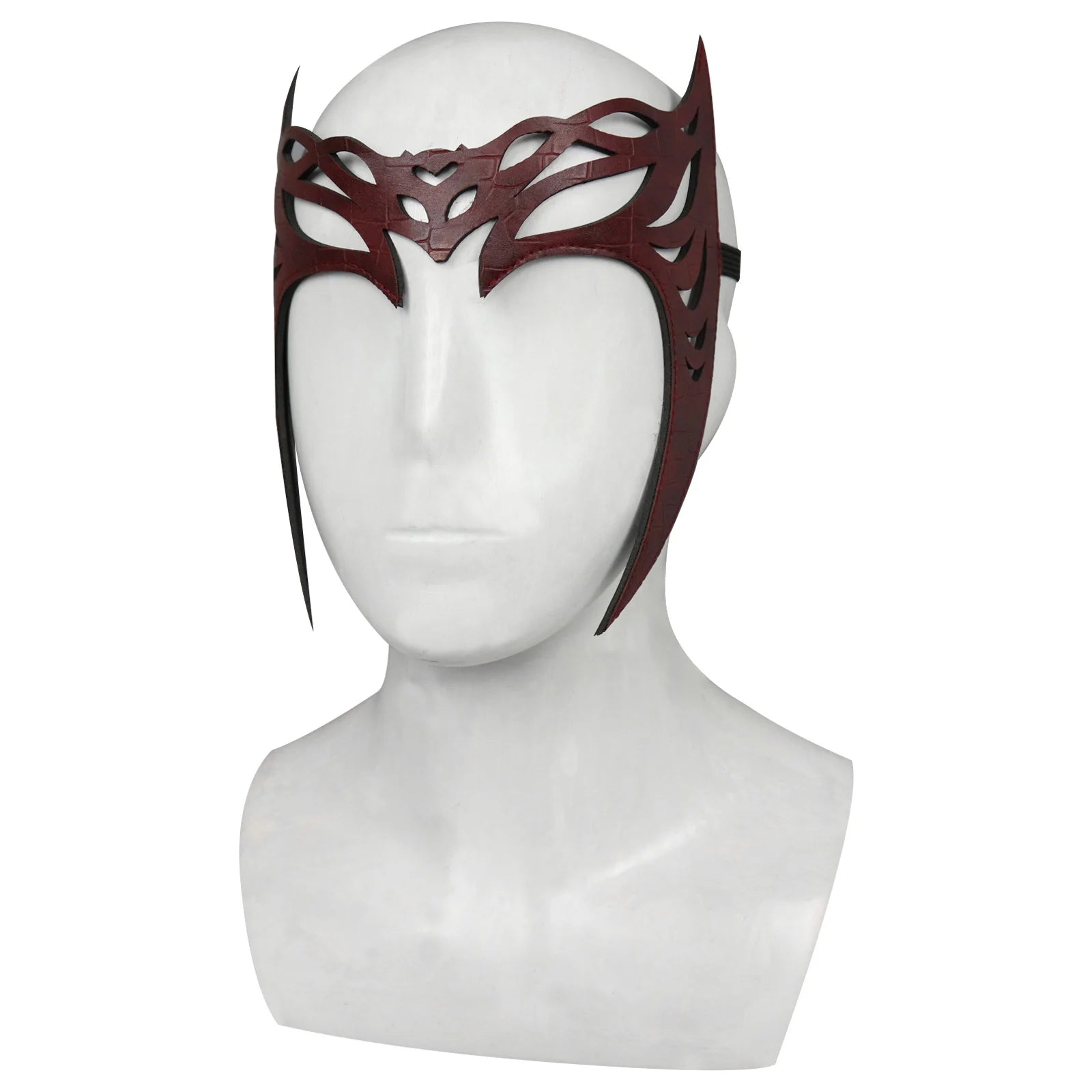 Superhero Scarlet Witch Cosplay Headband Mask Leather Headwear Face Cover Halloween Costumes Party For Adult Cosplay Props Qme
