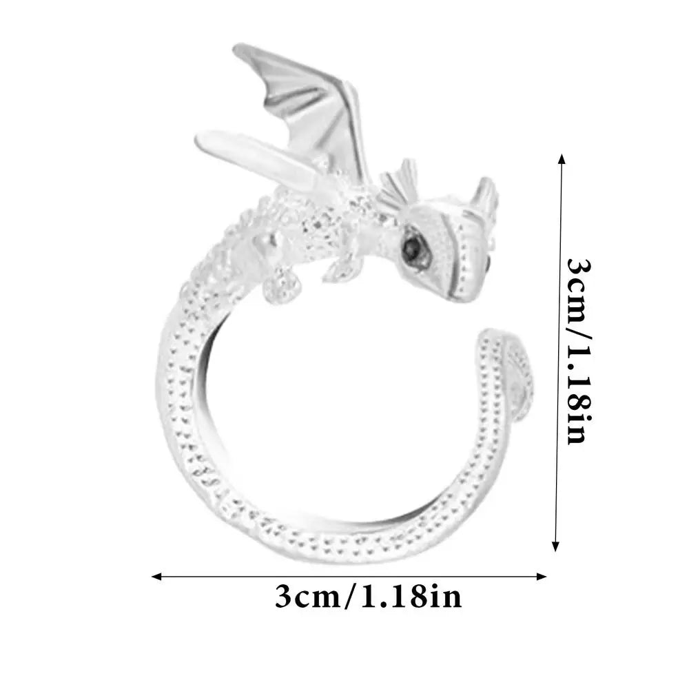 Dragon Crochet Ring Crocheting Rings for Tension Adjustable Dragon Crochet Ring Finger Yarn Knitting Tension Ring for Women Qme Silver