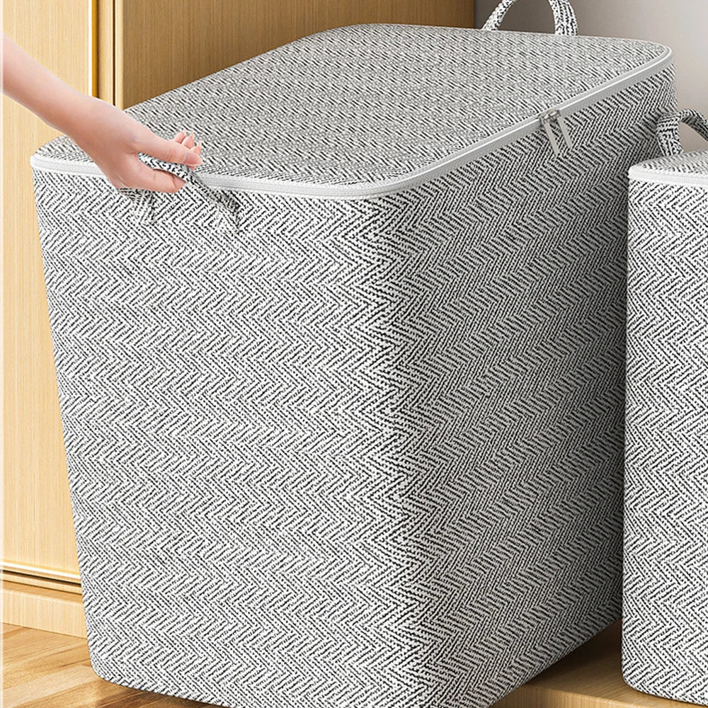 Large Capacity Non-Woven Quilt & Clothes Storage Bag Foldable Moving Packing Sack for Bedroom & Home Portable Qme