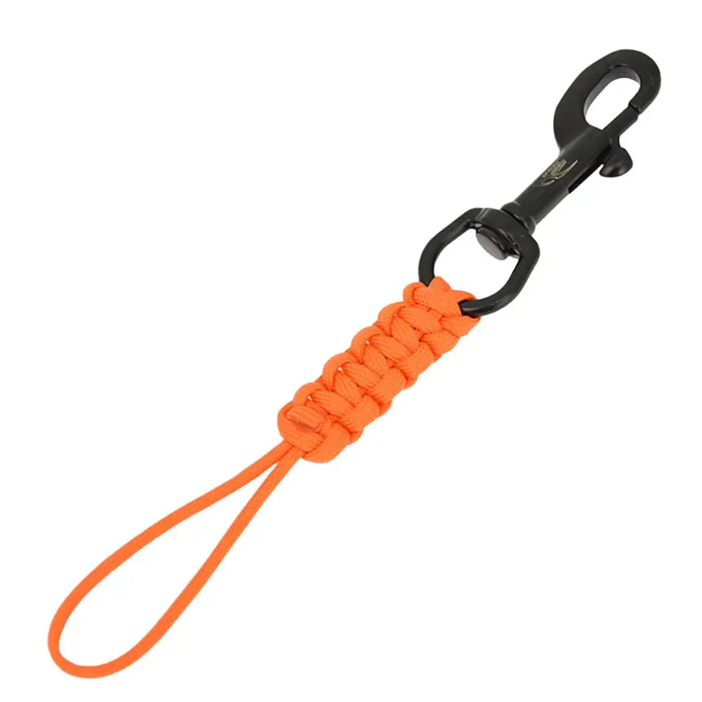Diving Clip Lanyard Braided Portable Anti-Lost Strap Diving Ended Bolts Snap Buckle Practical Metal Clip Hook Diving Swivel Qme Orange China Mainland