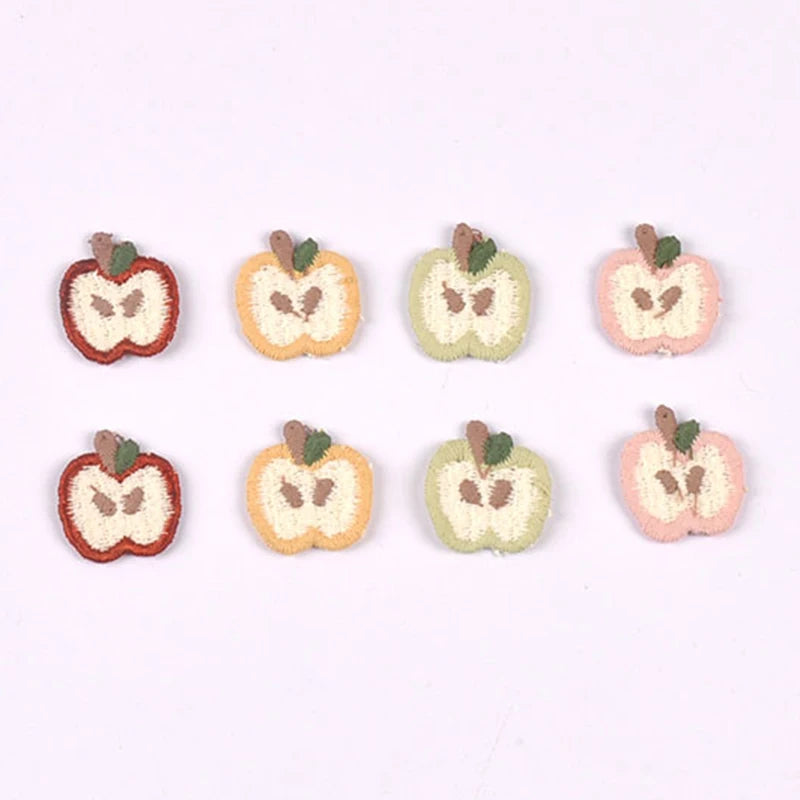 15pcs 18.5x20mm Assorted Color Mini Apple Appliques Cute Sewing Decoration for DIY Clothes Hair Accessories No Glue cp3855 Qme 18.5x20mm-mix