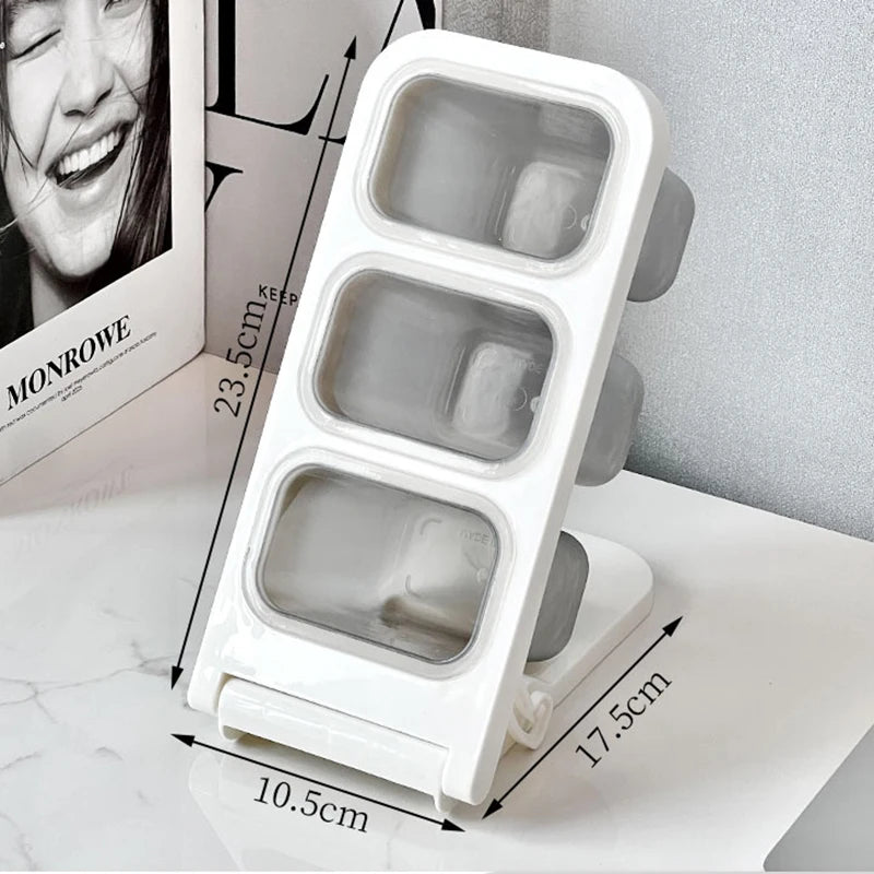 Multi-Layer Slant Desktop Stationery Organizer, Detachable 3 Grid Pen Holder, Pencil Storage Caddy for Office School Supplies Qme S 23.5x17.5x10.5cm