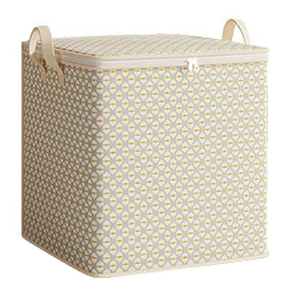 Non-woven Quilt Storage Bag With Lids Zipper Foldable Clothes Quilt Bins Container Large Capacity Dust-proof Bag Organize Qme 110L