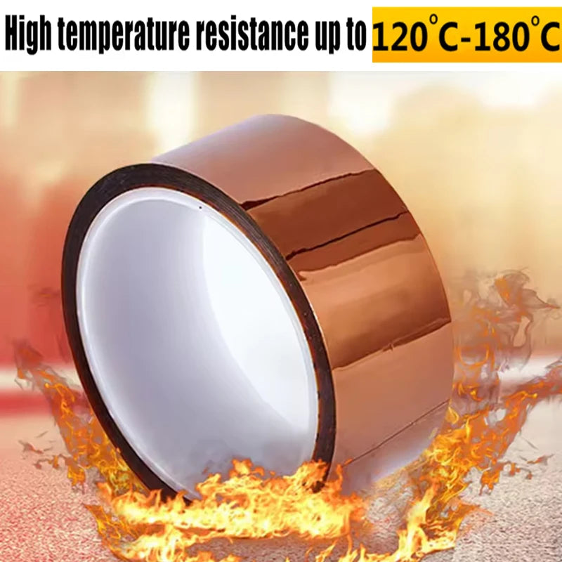 5-40mm Kapton Tape Polyimide Adhesive Insulating Adhesive Tape Каптоновый Скотч Heat Tape for Board Protection Qme
