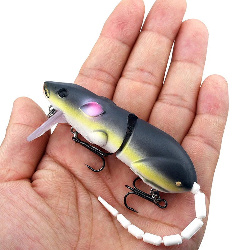 Mouse Lure Artificial Plastic Fishing Swimbait Rat Pike Bass Minnow Qme