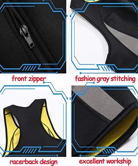 Men Body Shaper Waist Trainer Sauna Suit Sweat Vest Slimming Underwear Weight Loss Shirt Fat Burner Workout Tank Tops Shapewear Qme