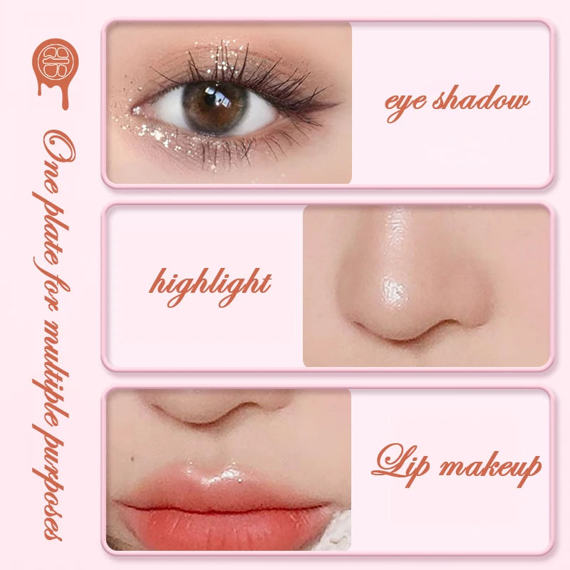 4-Color Eye Shadow Plate Waterproof Sweat Proof Various Colors Qme