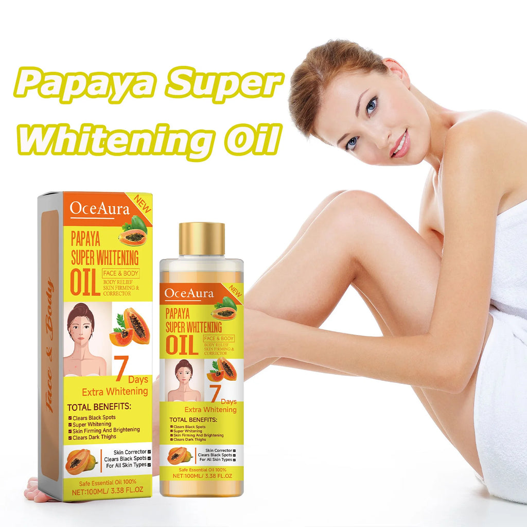Papaya Whitening Body Oil Nourishing Brightening Skin Care Relaxing Muscle Smoothing Moisturizing Body Massage Skin Papaya Oil Qme
