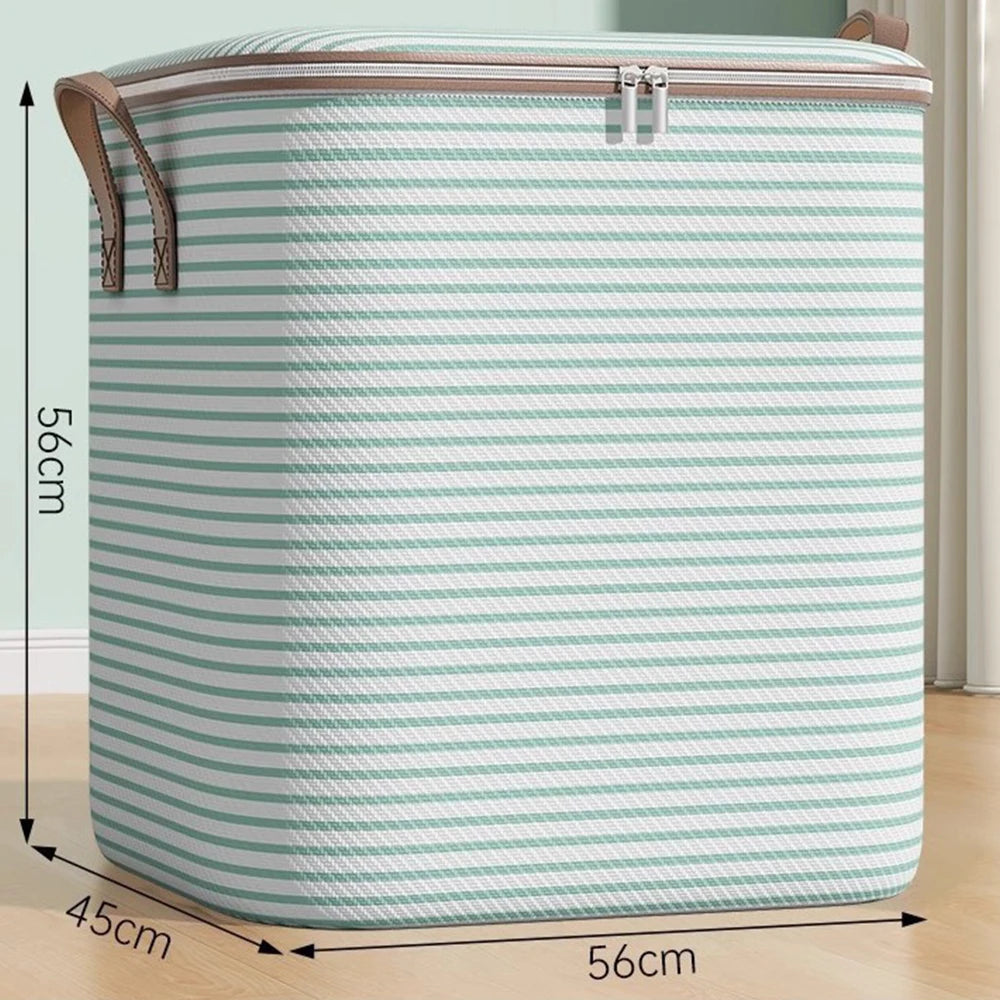 Large Capacity Foldable Storage Box for Clothes Quilts Moving Packing Storage Bag Household Organization for Blankets Clothing Qme 140L