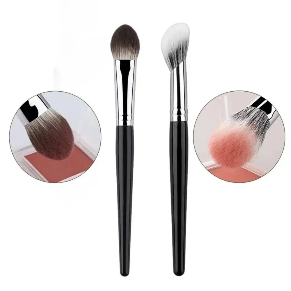 1/2Pcs Peach Heart Blusher Brush Tapered Highlighter Makeup Brushes Contour Make Up Brush Tools for Powder/Cream/Liquid Blush Qme 2pcs A and B