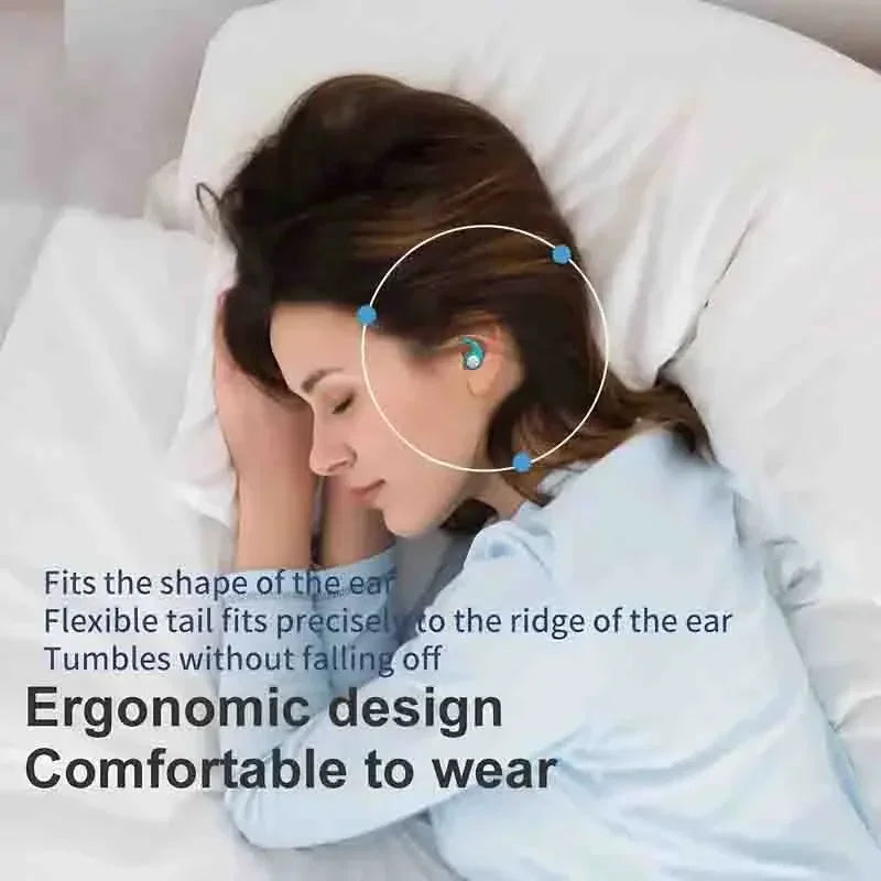 Soft Silicone Earplugs Noise Cancellation Waterproof Comfortable Wear Qme