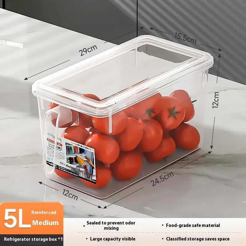 Clear Plastic Fridge Storage Box Kitchen Refrigerator Organizer Qme S
