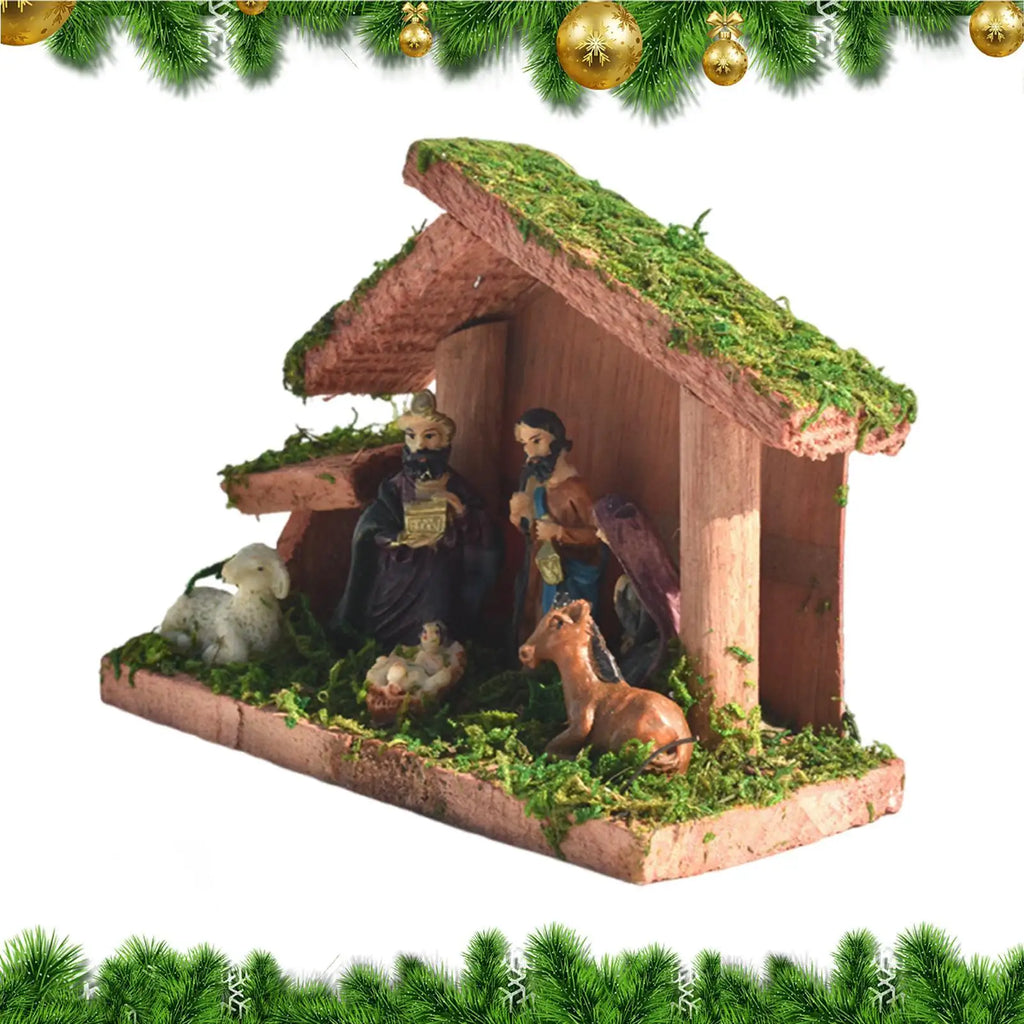 Nativity Scene Manger Jesus Holy Family Home Decor Christmas Qme