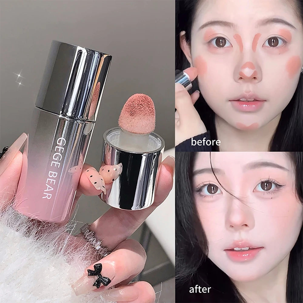 Gege Bear 5-color Liquid Blush Stick Sponge Head Long-lasting Qme