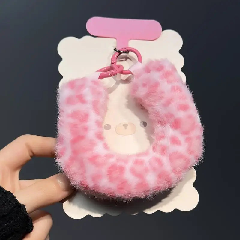 Exquisite Plush Wrist Lanyard Bright Colorful Strap Phone Keychain Qme A2