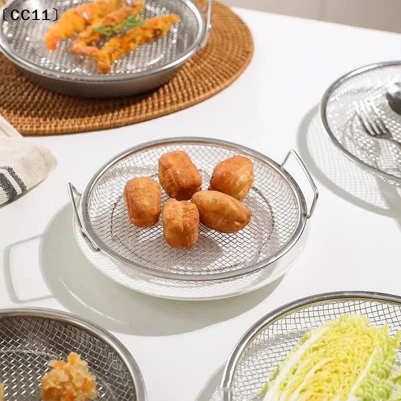 Stainless Steel Serving Tray Mesh Strainer Any Kitchen Safe Durable Qme