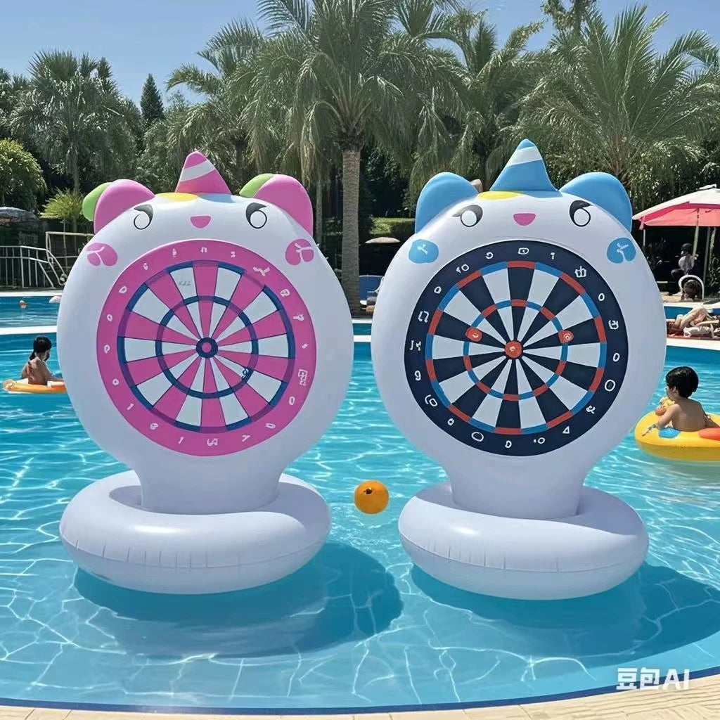 Inflatable Unicorn Throwing Game Target Sticky Dart Outdoor Garden Swimming Pool Kids Funny Toys Unicorn Birthday Party Decor Qme