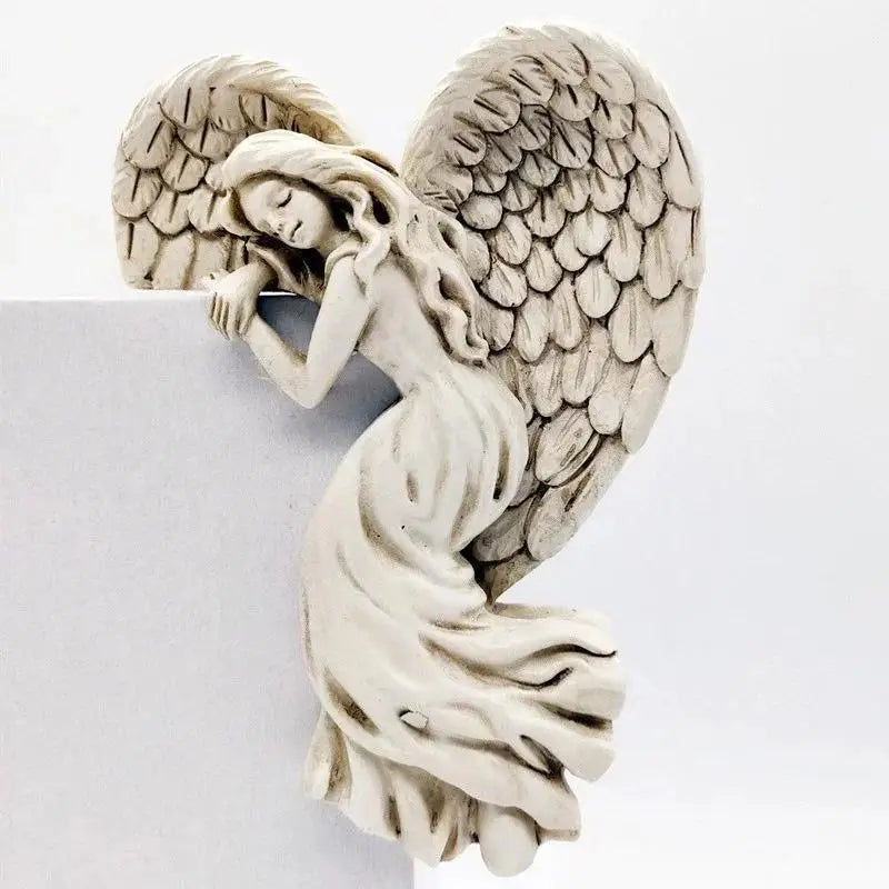 Angel Wings Resin Craft Door Frame Ornament Angel Winged Goddess Pendant Garden Door Decoration Home Gifts Left Right Wings Qme