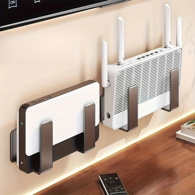 Stainless Steel Router Wall Mount Brackets, No Drill Holder for TV Box & Devices Qme