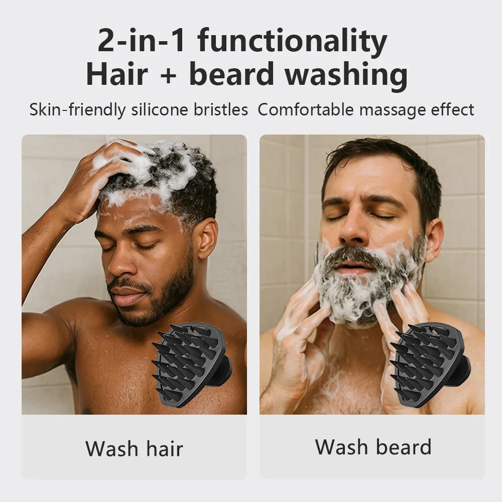 Silicone Head Scrubber Cleansing Exfoliating Hair Brush Ergonomic Qme