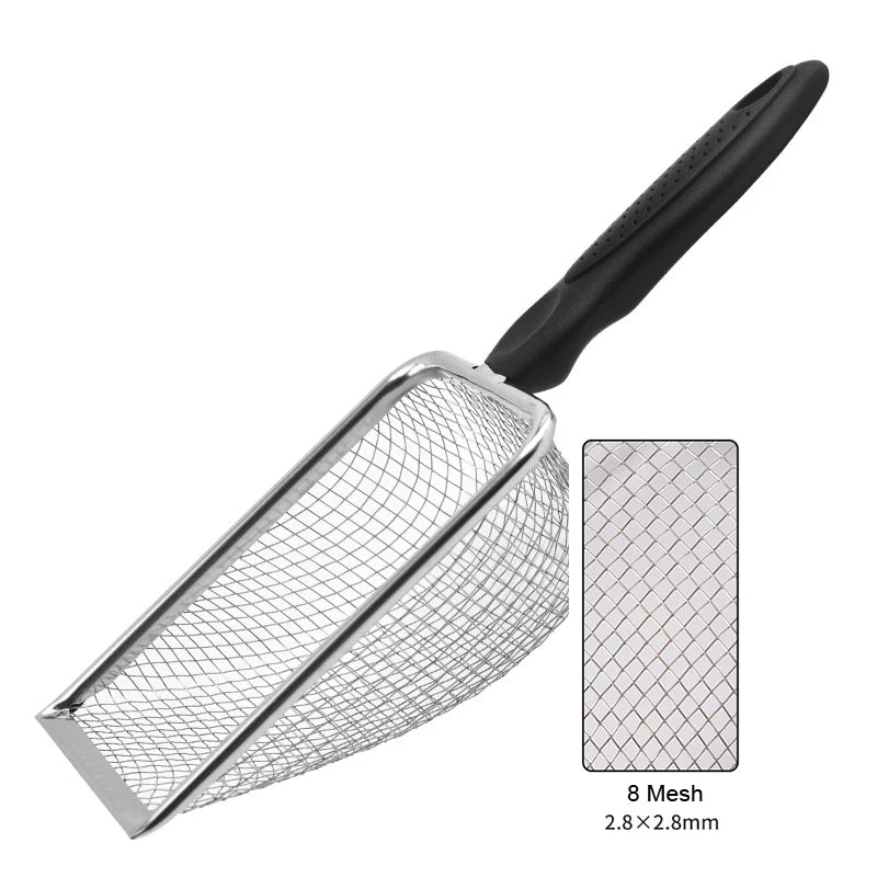 ^Pet Cleaning Tools Stainless Steel Feces Shovel Net Cat Litter Shovel Reptiles Lizard Sand Shovel Mesh Screen Fecal Spoon Qme 2.8X2.8mm