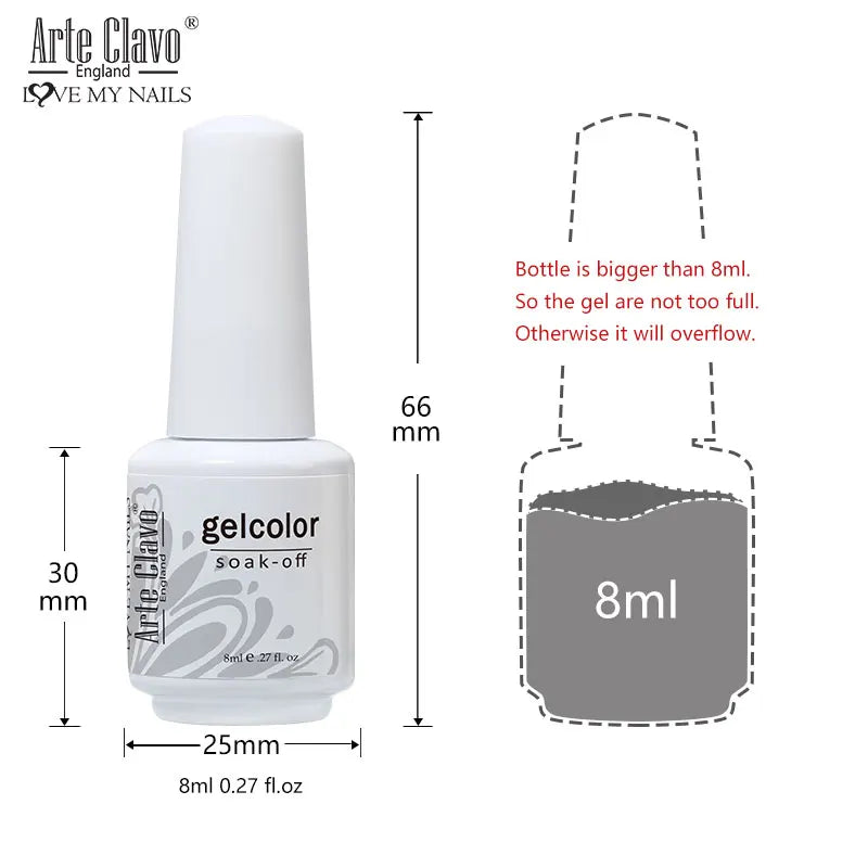 Arte Clavo Soak Off UV Gel Nail Polish Cosmetics Art Manicure Nails Qme