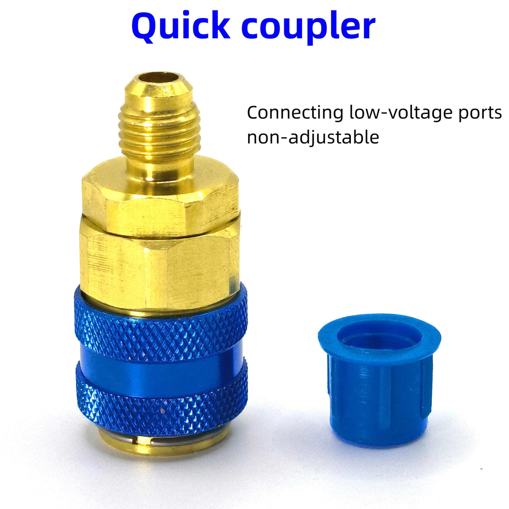 Car A/C Oil/Dye Injector 30Ml 1Oz with Low Side Quick Coupler Adapter 1/4 Air Conditioning Automotive Oiler Injection Syringe Qme