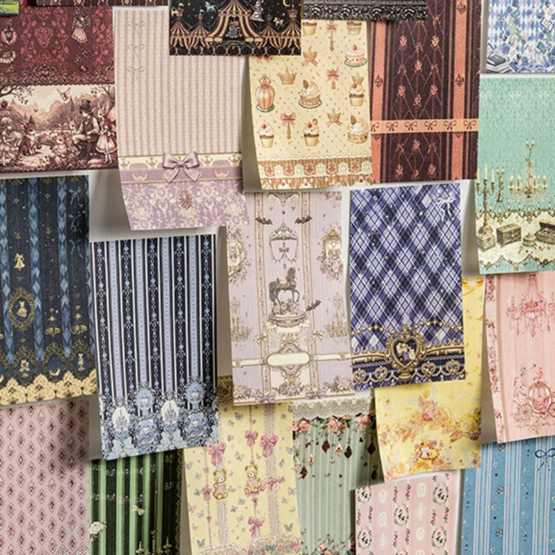 Soft Pastoral Textured Scrapbook Paper, Plaid & Floral Prints for Journal Background Collage Perfect Gift Choice Qme