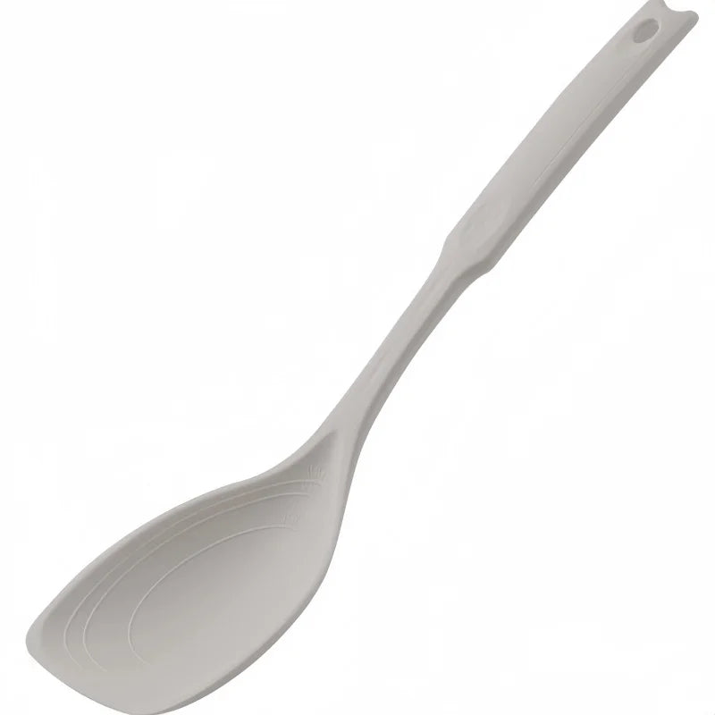 Multifunctional Silicone Spatula Spoon Comfortable Grip Non-slip Handle Cookware Mixing Spoon Silicone Tableware Spoon Qme Light gray