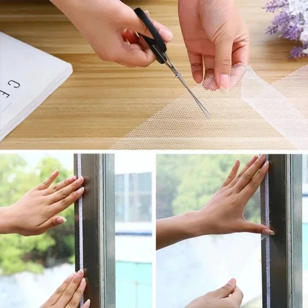 No Drill Self-Adhesive Window Mosquito Net 1PC Anti-Mosquito Screen Ideal for Bedroom Kitchen Outdoor Protection Qme