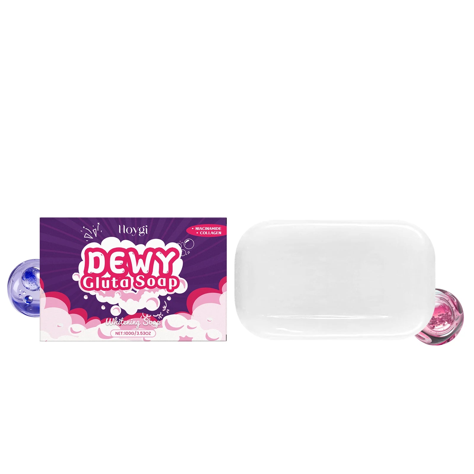 Facial Soap Series Tea Tree Oil & Glutathione Oil Control Brightening Smoothing Gentle Cleansing Bar for Face & Body Daily Care Qme Glutathione