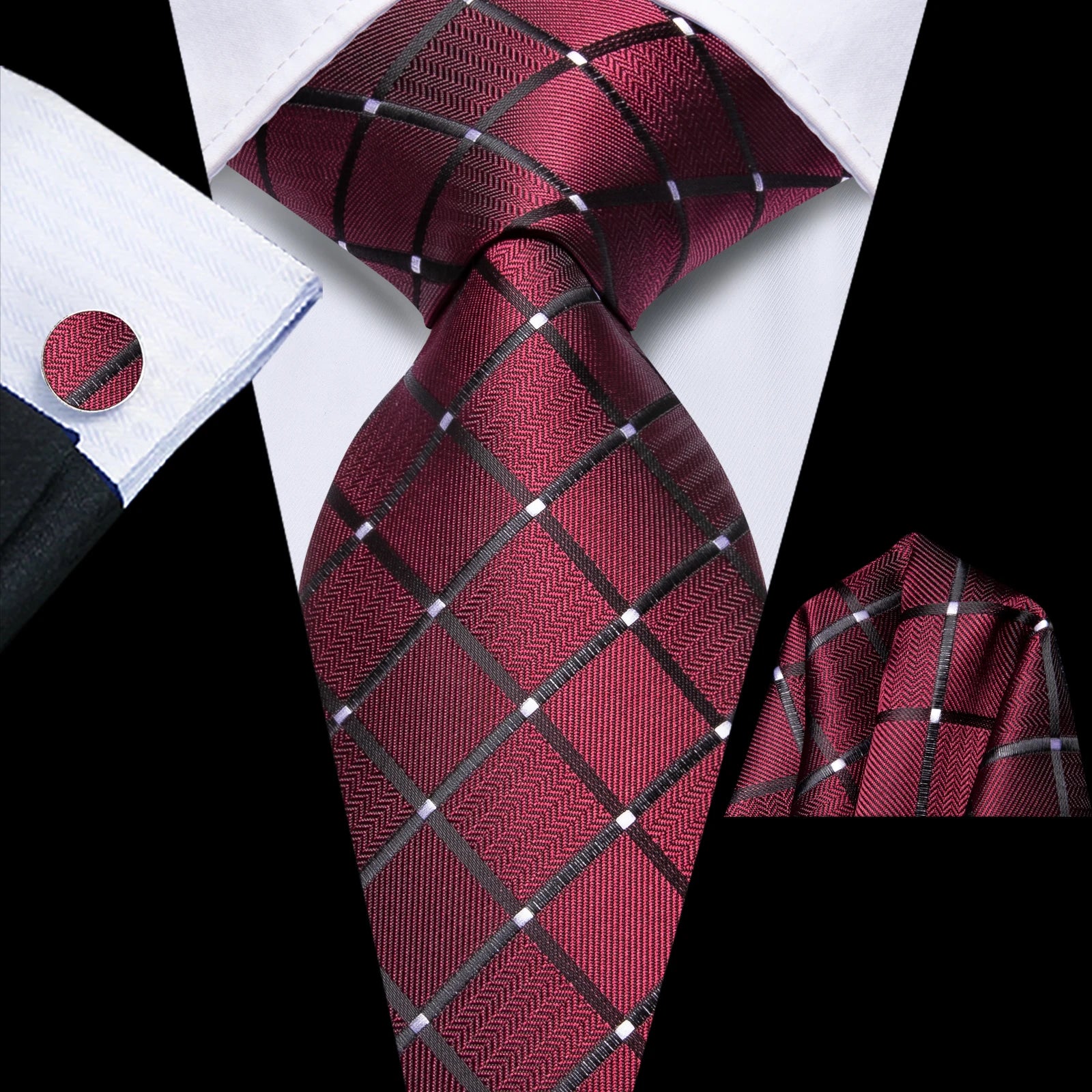 Hi-Tie Designer Blue Red Purple Novelty Tie For Men Handky Cufflink Gift Mens Necktie Business Party Dropshiping Wedding Qme HT-N-0166
