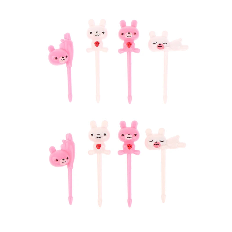 6 Cute Eyes Fruit Fork Plastic Pick Kids Bento Lunch Snack Cake Qme