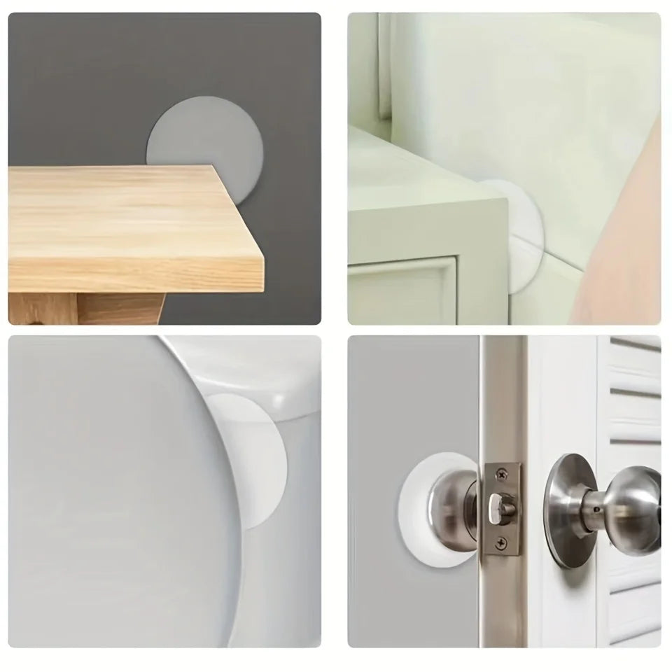 6 Households Transparent Anti-collision Adhesive Doors Silent Qme