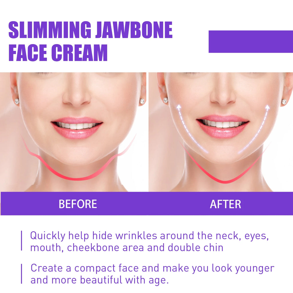 V-Shape Slimming Cream Tighten Mandibular Line Double Chin Lift Firming Face Fat Burning Massage V Face Cream Facial Skin Care Qme