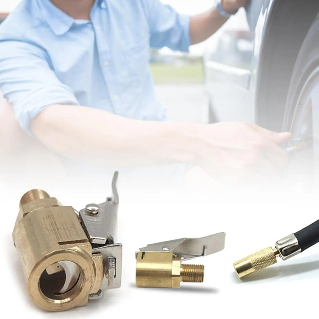Air Chucks for Tires No Leakage Tire Chuck Brass Air Chuck Multifunctional Tire Chuck Heavy Duty Lock On Tire Inflator Chuck Qme
